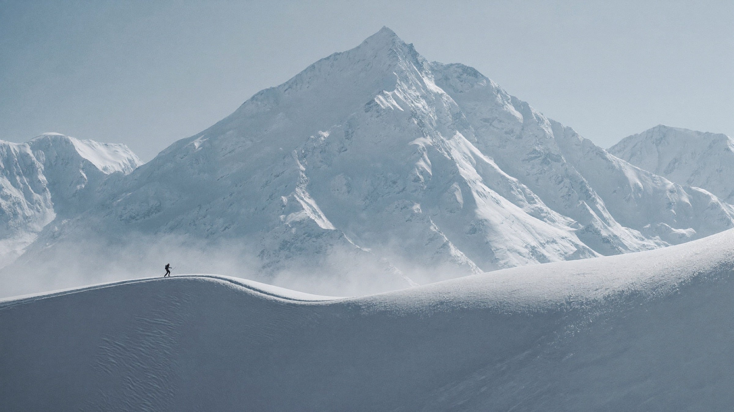 Lone skier